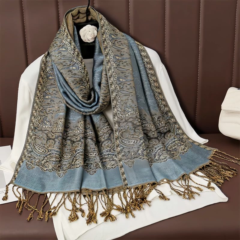 Chale Tibetano de Poliéster con Diseño Floral Colorido Tibetan Polyester Colorful Floral Design Shawl