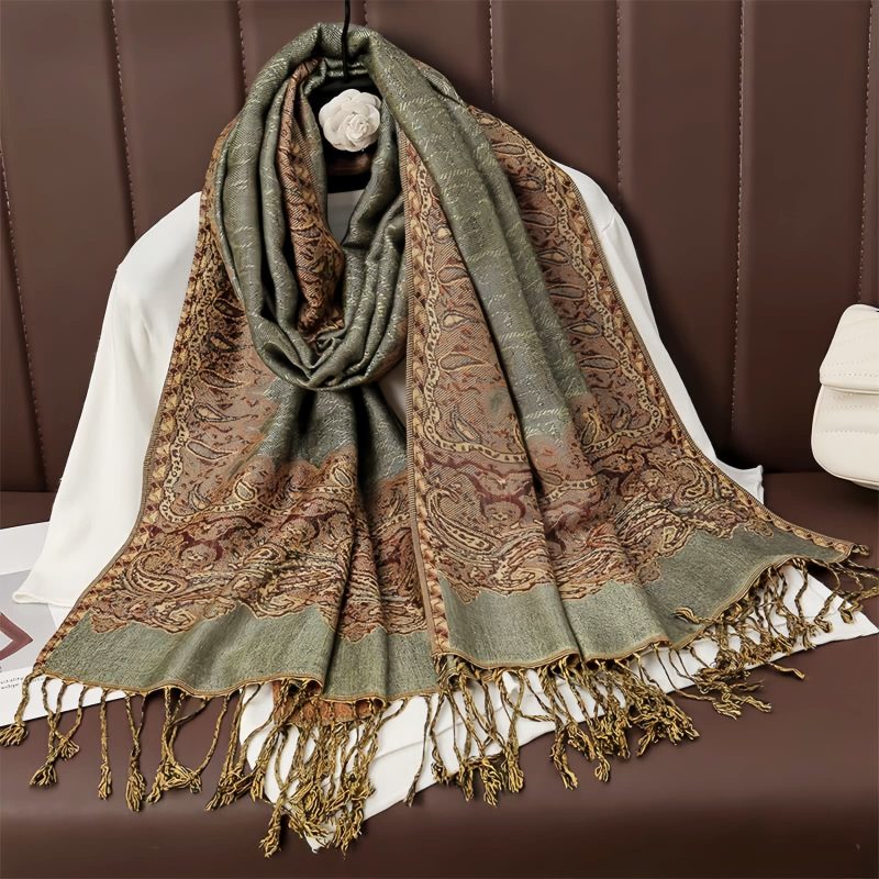 Chale Tibetano de Poliéster con Diseño Floral Colorido Tibetan Polyester Colorful Floral Design Shawl