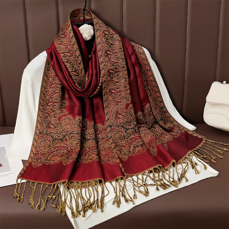Chale Tibetano de Poliéster con Diseño Floral Colorido Tibetan Polyester Colorful Floral Design Shawl