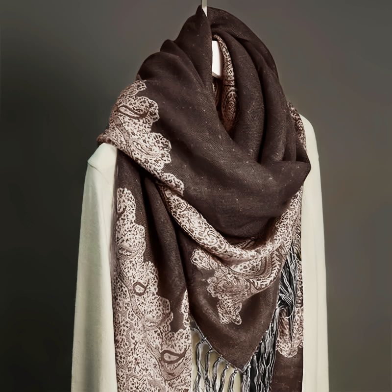 Chale Tibetano de Poliéster con Diseño Floral Colorido Tibetan Polyester Colorful Floral Design Shawl