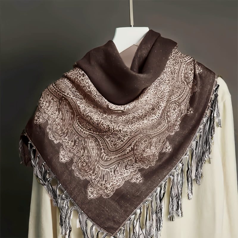 Chale Tibetano de Poliéster con Diseño Floral Colorido Tibetan Polyester Colorful Floral Design Shawl