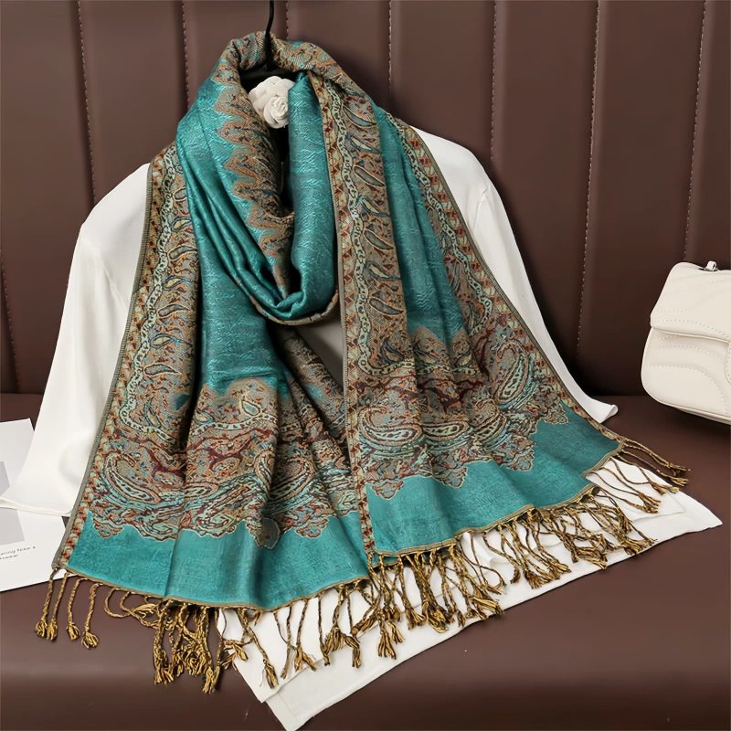 Chale Tibetano de Poliéster con Diseño Floral Colorido Tibetan Polyester Colorful Floral Design Shawl