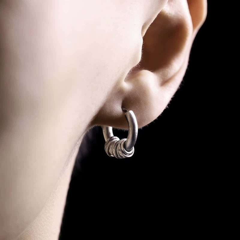 Aretes de Plata Tibetana Martillados a Mano para Protección Hand-hammered Tibetan Silver Protection Earrings