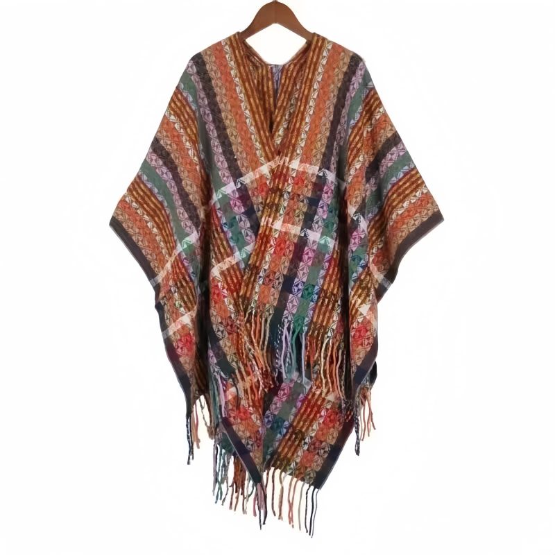 Chale Pañuelo de Rayas Tibetanas de Colores Tibetan Colorful Stripe Shawl Wrap