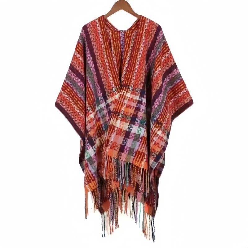 Chale Pañuelo de Rayas Tibetanas de Colores Tibetan Colorful Stripe Shawl Wrap