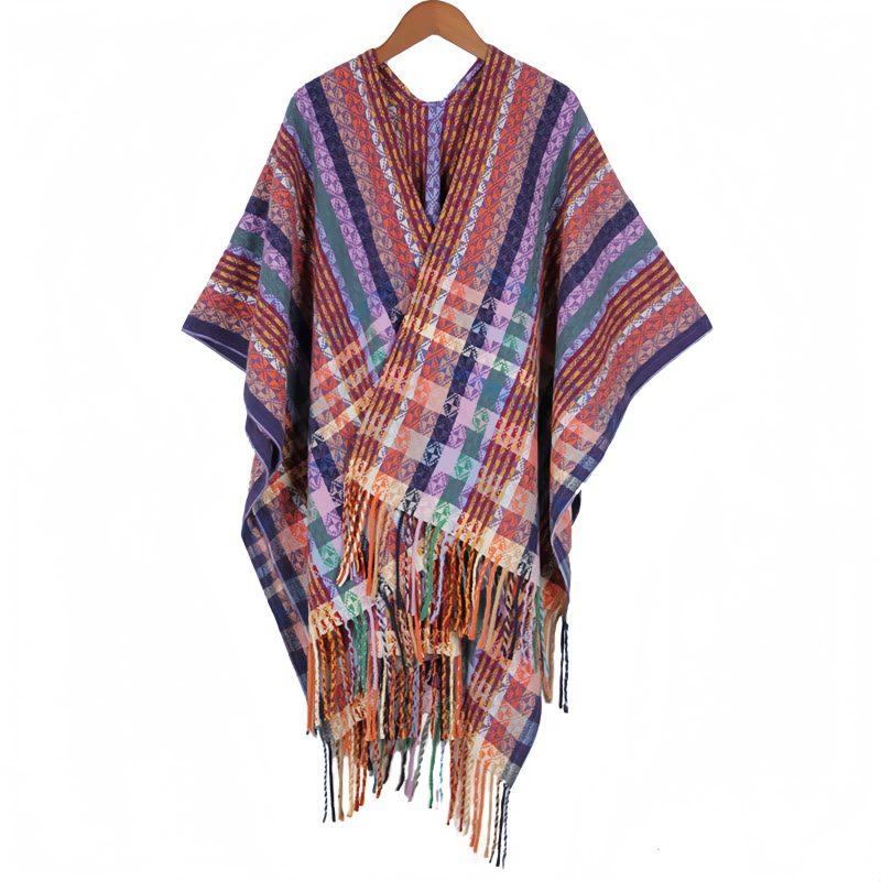 Chale Pañuelo de Rayas Tibetanas de Colores Tibetan Colorful Stripe Shawl Wrap