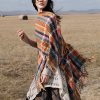 Chale Pañuelo de Rayas Tibetanas de Colores Tibetan Colorful Stripe Shawl Wrap