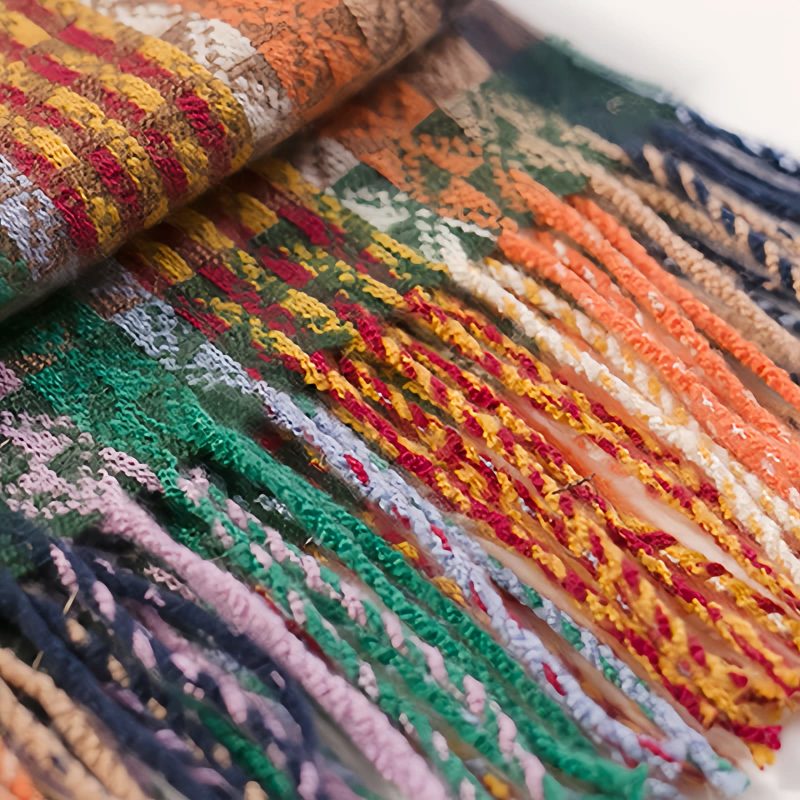 Chale Pañuelo de Rayas Tibetanas de Colores Tibetan Colorful Stripe Shawl Wrap