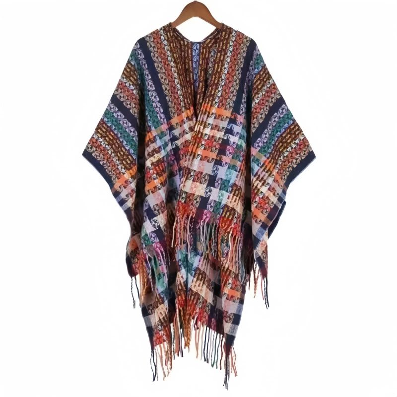 Chale Pañuelo de Rayas Tibetanas de Colores Tibetan Colorful Stripe Shawl Wrap