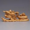 Decoración de Buda Ríe de Madera de Thuja Tibetana Tibetan Thuja Laughing Buddha Wood Decoration