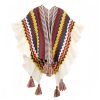 Chale Tibetano con Franjas Onduladas y Borlas Tibetan Wavy Striped Tassel Shawl