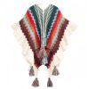 Chale Tibetano con Franjas Onduladas y Borlas Tibetan Wavy Striped Tassel Shawl