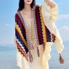 Chale Tibetano con Franjas Onduladas y Borlas Tibetan Wavy Striped Tassel Shawl