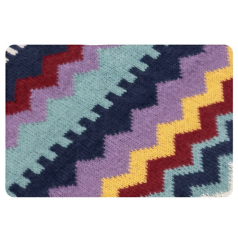Chale Tibetano con Franjas Onduladas y Borlas Tibetan Wavy Striped Tassel Shawl