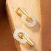 Aretes de Jade Blanco Tibetano para la Bendición Tibetan White Jade Blessing Earrings
