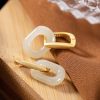 Aretes de Jade Blanco Tibetano para la Bendición Tibetan White Jade Blessing Earrings