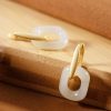 Aretes de Jade Blanco Tibetano para la Bendición Tibetan White Jade Blessing Earrings