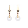 Anting Keberuntungan Kupu-Kupu Giok Putih White Jade Butterfly Fortune Earrings