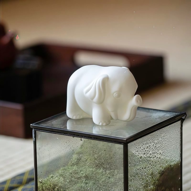 Elefante Blanco de Porcelana para Decoración del Hogar White Porcelain Elephant Home Decor