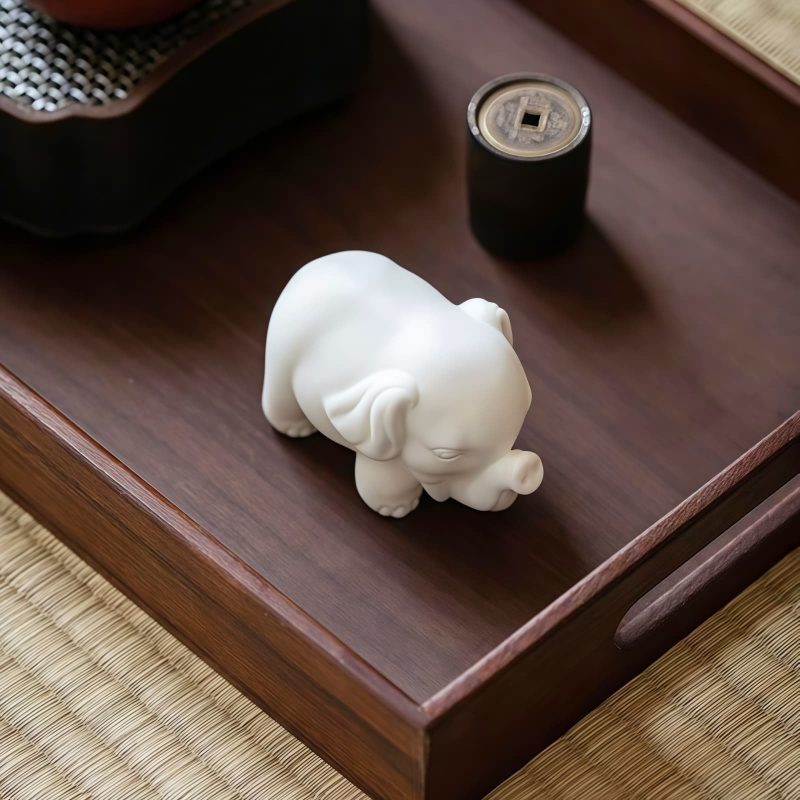Elefante Blanco de Porcelana para Decoración del Hogar White Porcelain Elephant Home Decor