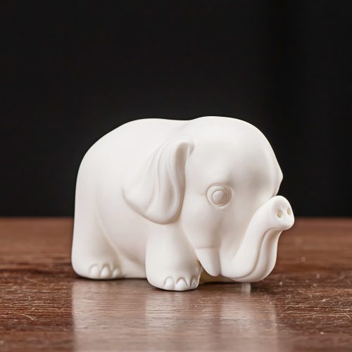 Elefante Blanco de Porcelana para Decoración del Hogar Elefante Blanco de Porcelana para Decoración del Hogar