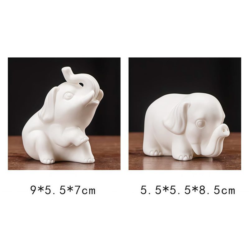 Elefante Blanco de Porcelana para Decoración del Hogar White Porcelain Elephant Home Decor
