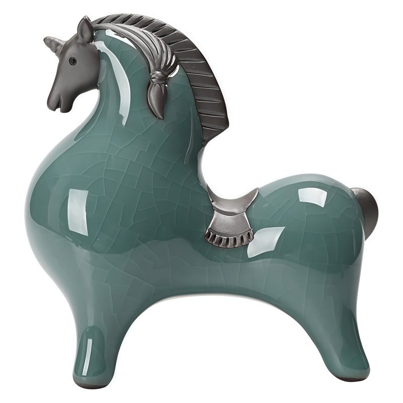 Decoración de Caballo de Cerámica Tradicional para el Éxito Traditional Ceramic Horse Decoration for Success