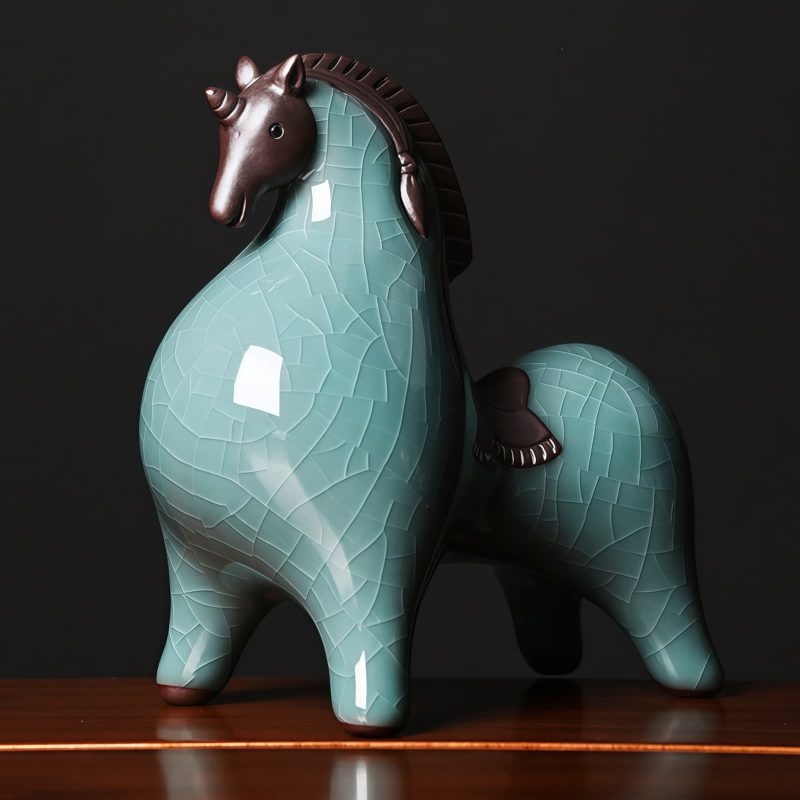Decoración de Caballo de Cerámica Tradicional para el Éxito Traditional Ceramic Horse Decoration for Success