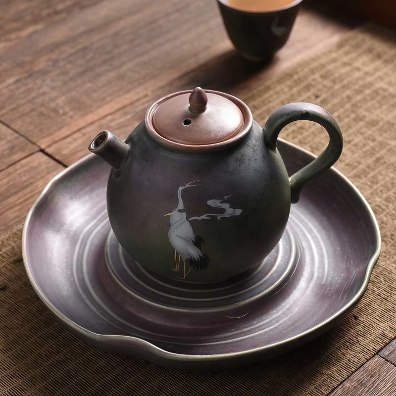 Tetera de Cerámica China Kung Fu - Diseño de Grulla Blanca Chinese Ceramic Kung Fu Teapot - White Crane Design