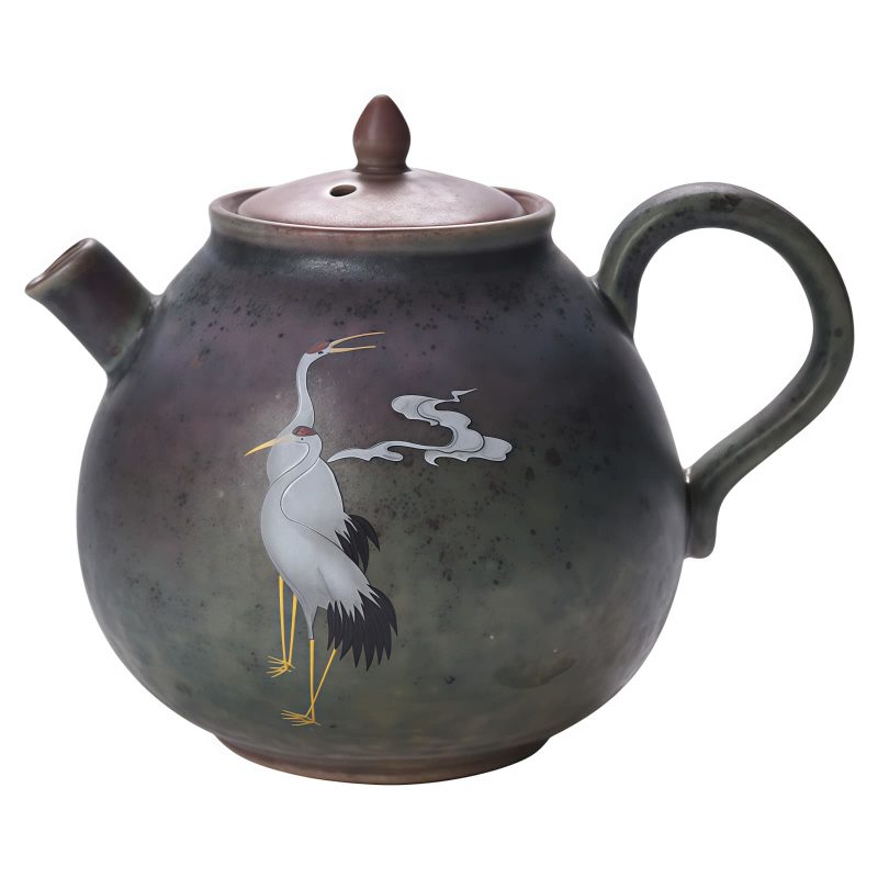 Tetera de Cerámica China Kung Fu - Diseño de Grulla Blanca Chinese Ceramic Kung Fu Teapot - White Crane Design