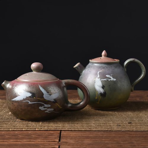 Tetera de Cerámica China Kung Fu - Diseño de Grulla Blanca Tetera de Cerámica China Kung Fu - Diseño de Grulla Blanca