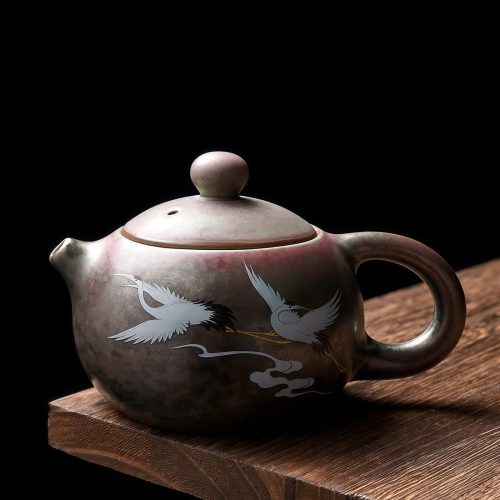 Tetera de Cerámica China Kung Fu - Diseño de Grulla Blanca Tetera de Cerámica China Kung Fu - Diseño de Grulla Blanca