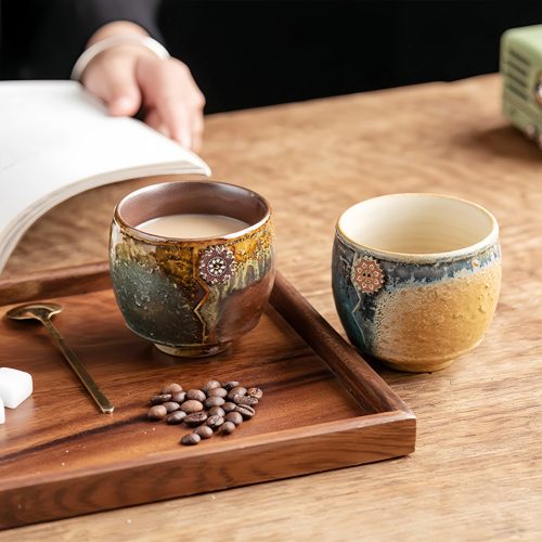 Taza de Café de Cerámica Hecha a Mano con Girasoles Taza de Café de Cerámica Hecha a Mano con Girasoles