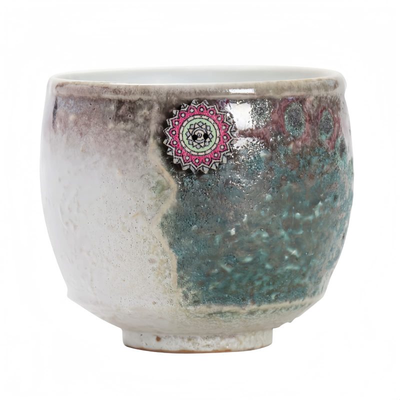 Caneca de Cerâmica Artesanal com Girassol Handmade Sunflower Ceramic Coffee Mug