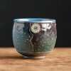Caneca de Cerâmica Artesanal com Girassol Handmade Sunflower Ceramic Coffee Mug