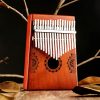 Kalimba de Polegar com Design de Lótus em Mogno Mahogany Lotus Kalimba Thumb Piano