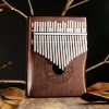 Kalimba de Polegar com Design de Lótus em Mogno Mahogany Lotus Kalimba Thumb Piano