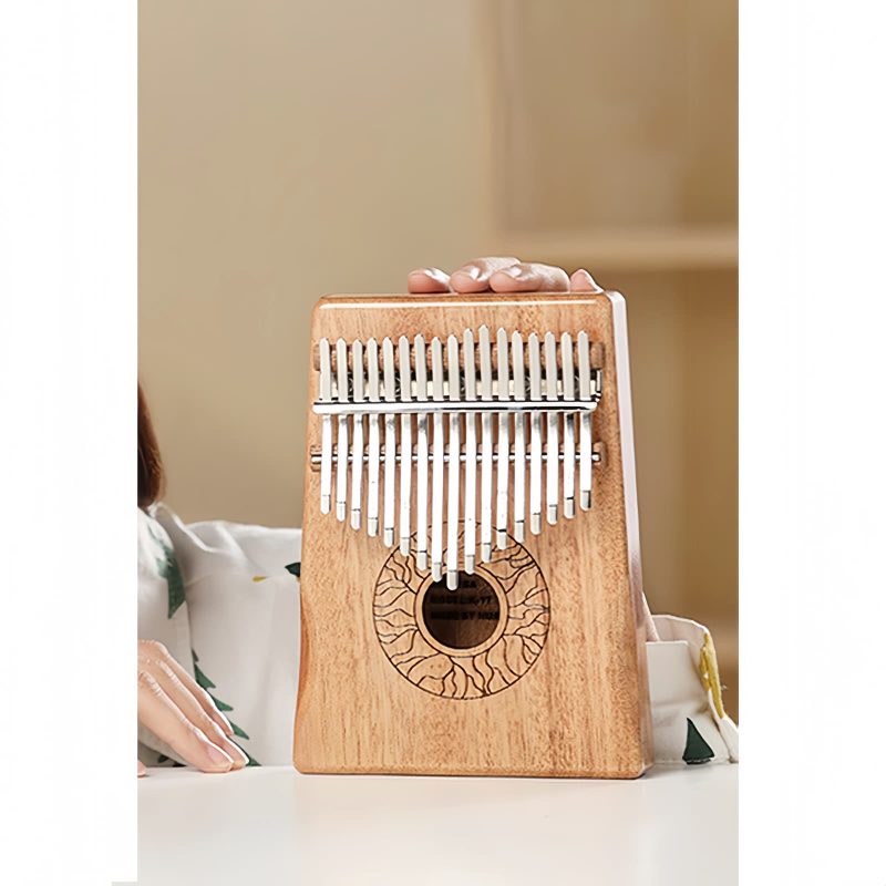 Kalimba de Polegar com Design de Lótus em Mogno Mahogany Lotus Kalimba Thumb Piano