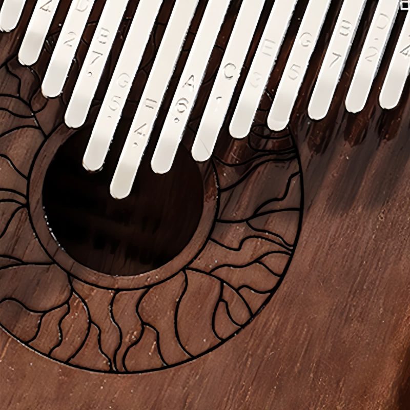 Kalimba de Polegar com Design de Lótus em Mogno Mahogany Lotus Kalimba Thumb Piano
