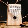 Kalimba de Polegar com Design de Lótus em Mogno Mahogany Lotus Kalimba Thumb Piano