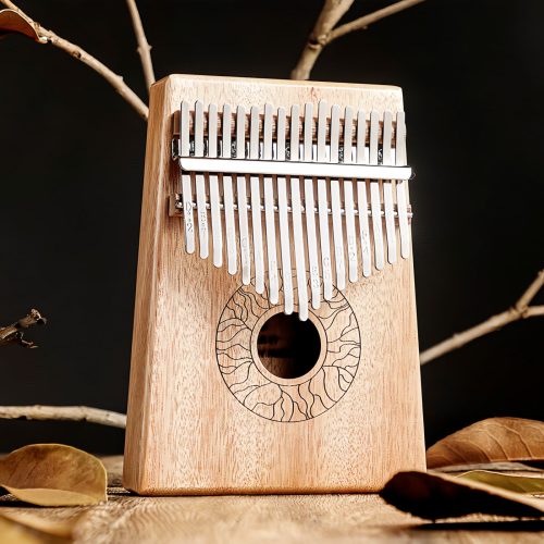 Kalimba de Pulgar de Caoba con Diseño de Loto Kalimba de Pulgar de Caoba con Diseño de Loto