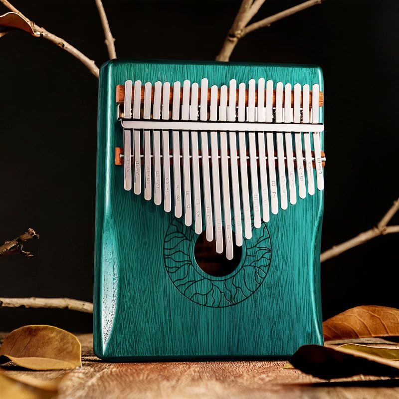 Kalimba de Polegar com Design de Lótus em Mogno Mahogany Lotus Kalimba Thumb Piano