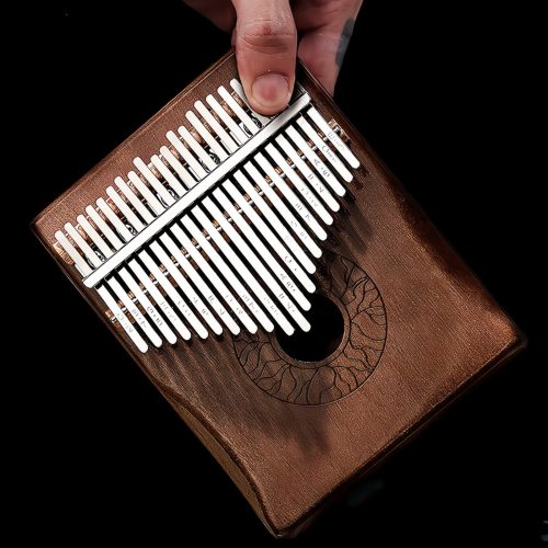 Kalimba de Pulgar de Caoba con Diseño de Loto Kalimba de Pulgar de Caoba con Diseño de Loto