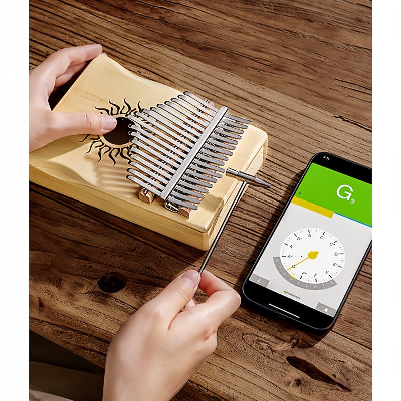 Kalimba de Polegar com Design de Lótus em Mogno Mahogany Lotus Kalimba Thumb Piano