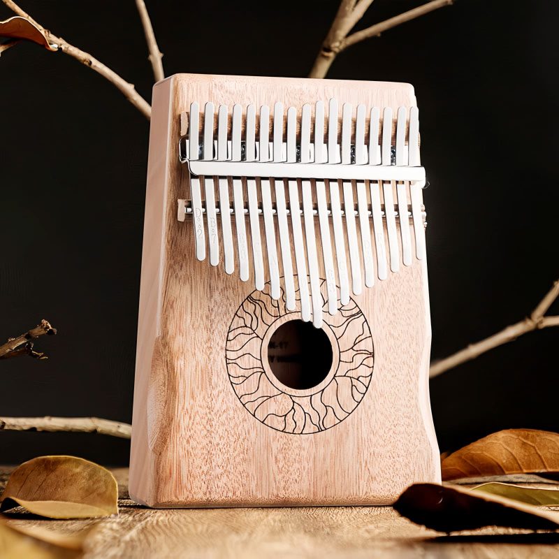 Kalimba de Polegar com Design de Lótus em Mogno Mahogany Lotus Kalimba Thumb Piano