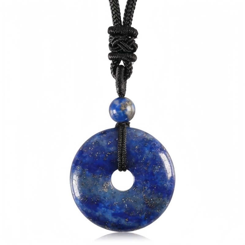 Colar Pingente de Cristal Curativo Moeda da Sorte Lucky Coin Healing Crystal Necklace Pendant