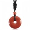 Colar Pingente de Cristal Curativo Moeda da Sorte Lucky Coin Healing Crystal Necklace Pendant