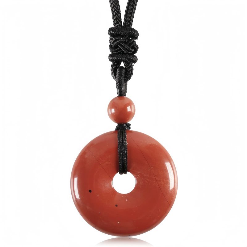 Colar Pingente de Cristal Curativo Moeda da Sorte Lucky Coin Healing Crystal Necklace Pendant