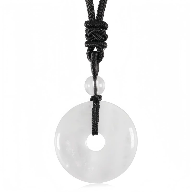 Colar Pingente de Cristal Curativo Moeda da Sorte Lucky Coin Healing Crystal Necklace Pendant