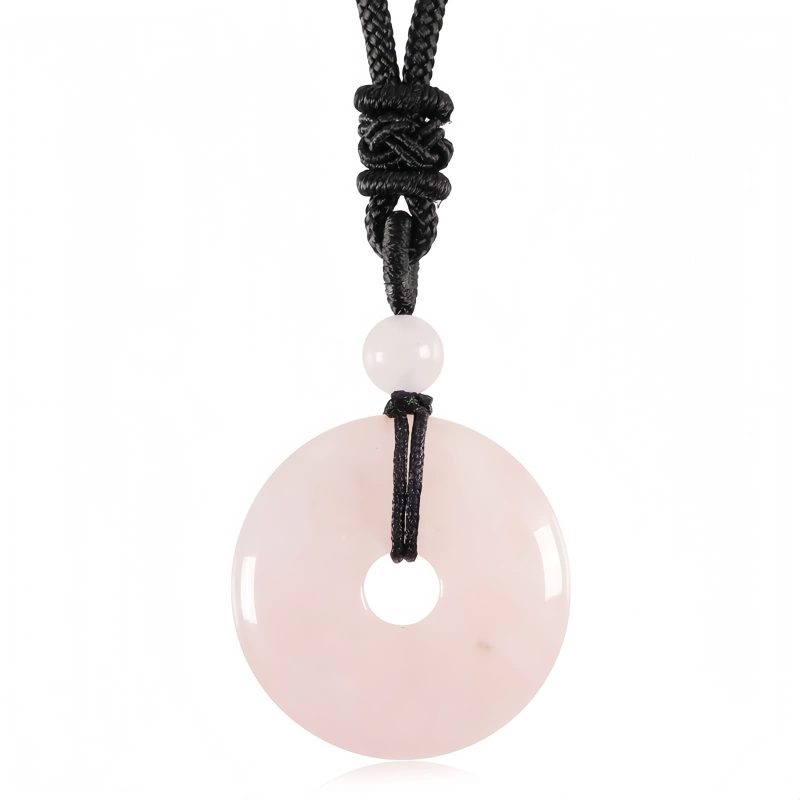 Colar Pingente de Cristal Curativo Moeda da Sorte Lucky Coin Healing Crystal Necklace Pendant